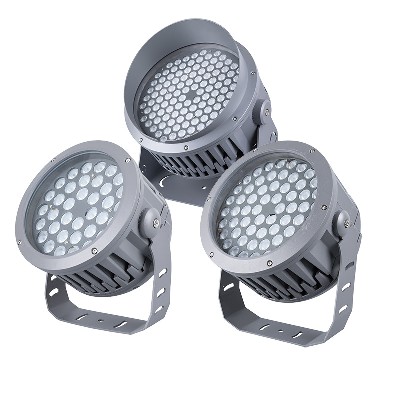 Source manufacturer high-power multi specification circular LED floodlight, municipal lighting engineering rainproof RGBW floodlight