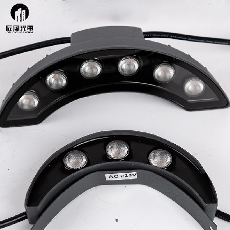 LED瓦楞灯黄光白光月牙灯6W户外工程凉亭建设照明射灯景观瓦片灯