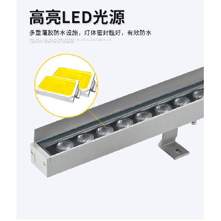 LED Wall Cleaning Lamp 12W Linear Line Lamp Outdoor Waterproof Villa Bridge Building Lighting Project Exterior Wall Landscape Lamp
