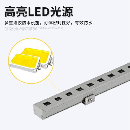 LED outdoor lighting waterproof wall washing lamp for exterior building lighting, wall washing lamp with square hole cover, aluminum light strip