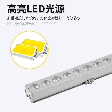 Manufacturer's direct supply of LED line lights for building exterior walls, 12W aluminum line outdoor lighting project, LED line lights