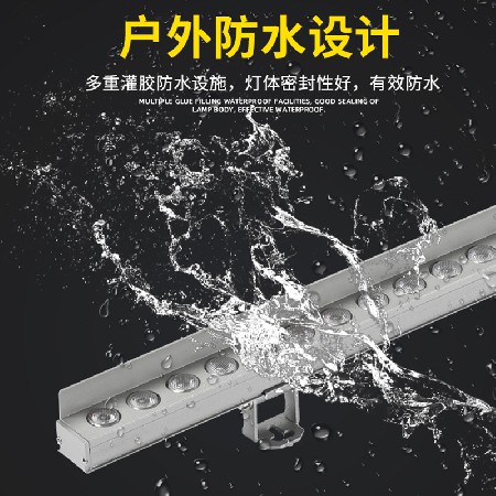 LED linear wall washer with circular hole and baffle, outdoor waterproof lighting, rainbow line contour light, architectural lighting