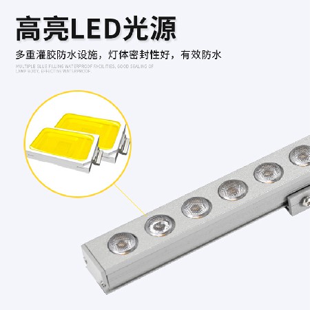 Outdoor lighting engineering wall washing lamp, hotel KTV exterior wall building line lamp, external control 12V waterproof aluminum light strip